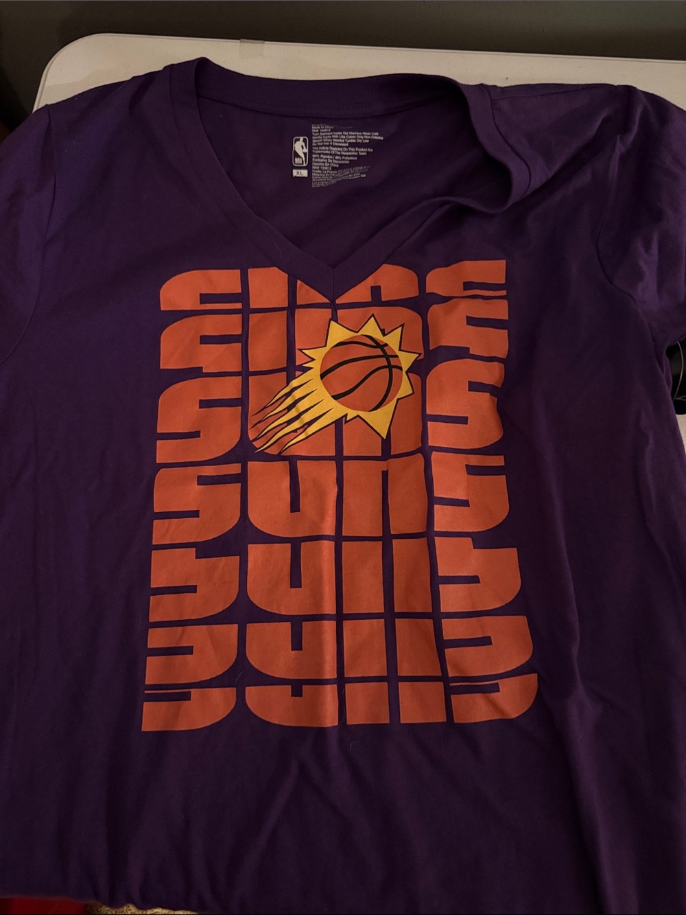 Official NBA Women’s V-Neck Tee with Suns Graphic